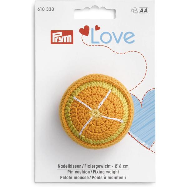 《Prym》プリム・ウエイトピンクッション　約90ｇ　オレンジ　コットンウール　フルーツピンクッショ...