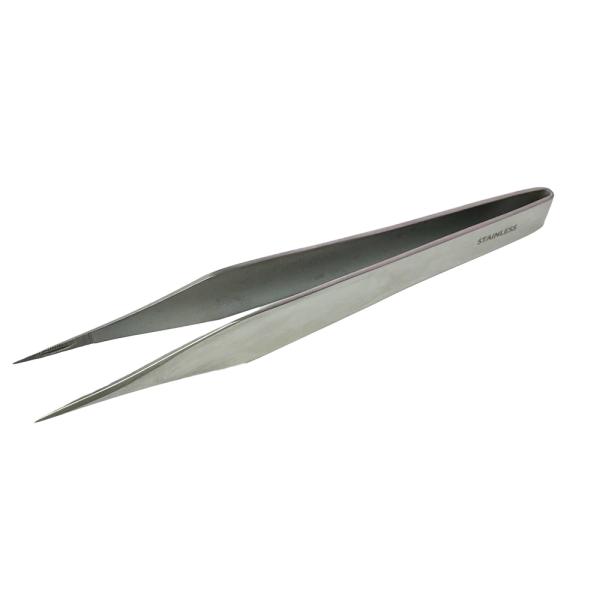 ドイツ・ピンセット・O型　ギザ有・先端内側くぼみ有　全長：115ｍｍ/全幅(最大の広い部分）14mm...