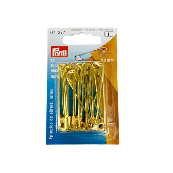 《Prym》プリム・安全ピン(ゴールド）　50mm/12個セット　71277