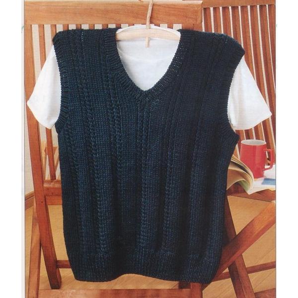 編み物 キット ケーブル模様のベスト編み図付き 手作りキット 手編み ハマナカ
