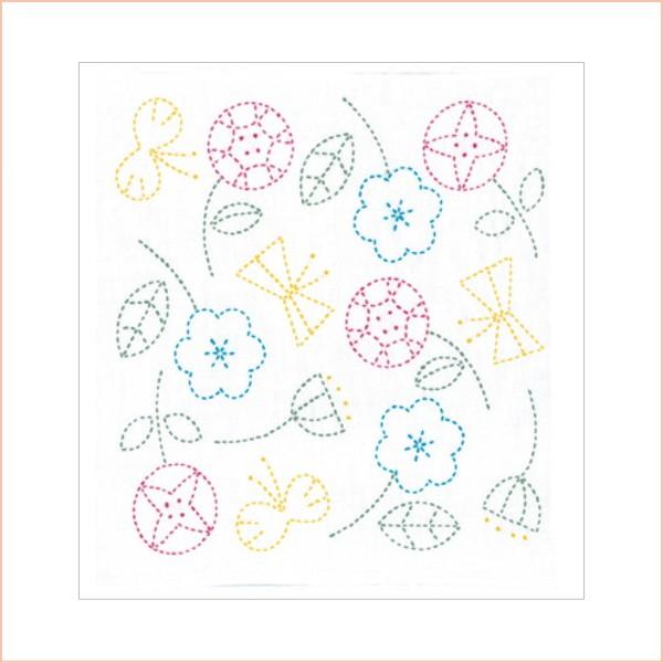 刺し子キット 北欧モチーフの花ふきん フラワー SK-326 オリムパス