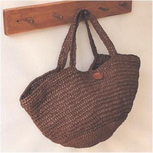 手編みキット 編み図付き(1S-2807） ダルマ毛糸 クラフトクラブ(色:4茶4玉)で編む「丸型マルシェカゴ」