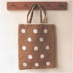 ダルマ 編み図付き(0S-0704） マルシェかご B 麻ひも カゴバッグ
