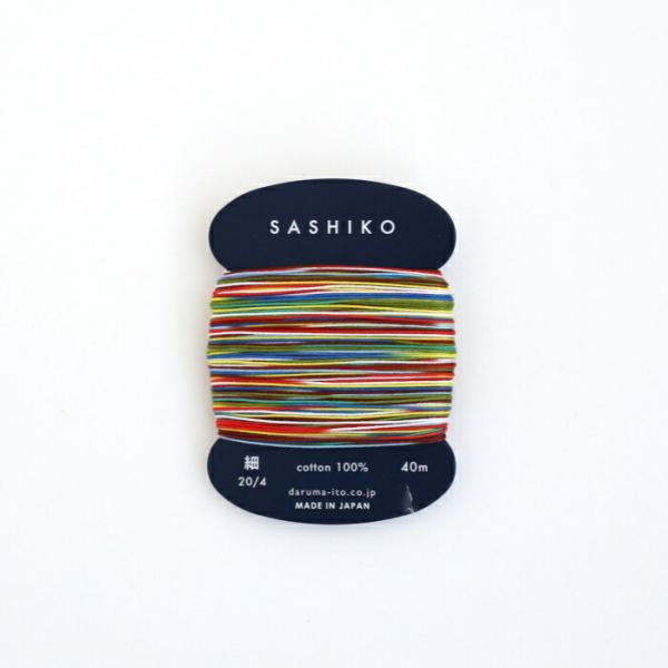 ダルマ 刺し子糸 カード巻 細 カスリ 8色カスリ 1枚単位 横田 刺し子