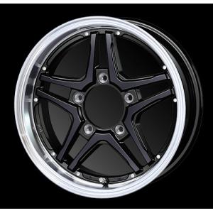 2/2【送料無料】★16インチ★美品★アルミホイール★2枚組 TRYALPHA J-TECH BJ2 16インチ 6.0J +5 5-139.7 グロスブラック/リム