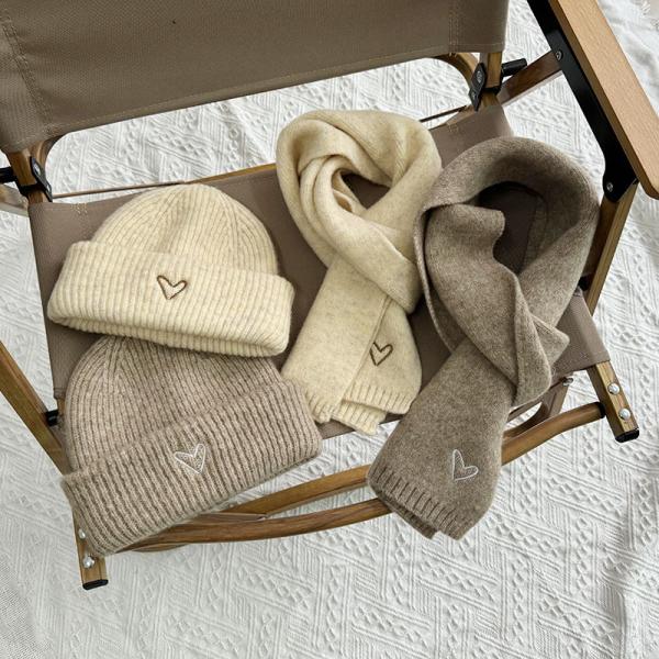 【2点セット】ニット帽 マフラー ニットマフラー ネックウォーマー 帽子 キッズ 女の子 男の子 冬...