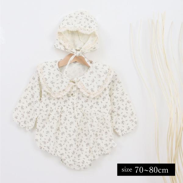 ロンパース 女の子 ボンネット付き ベビー服 子ども服 服 ベビー 子ども 子供 赤ちゃん 春 夏 ...