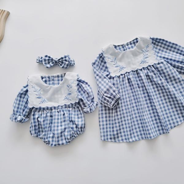 姉妹リンク ベビー服 キッズ服 ロンパース ワンピース ドレス キッズ ベビー 姉妹 お揃い 女の子...