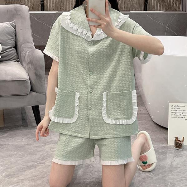 パジャマ レディース ルームウェア セットアップ 上下セット 半袖 夏 かわいい おしゃれ 薄手 前...