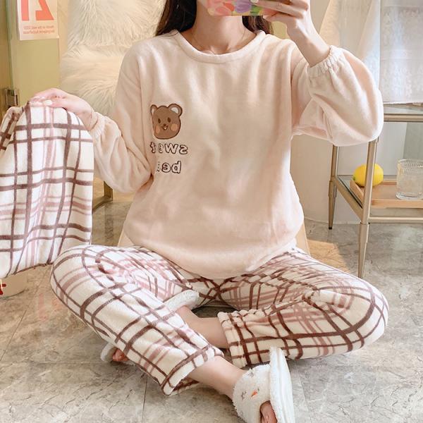 ルームウェア レディース パジャマ 部屋着 上下セット セットアップ 長袖 冬 可愛い おしゃれ も...