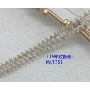 麻混トーションレース 　日本製　10mm巾 　1M単位販売　NO.7151