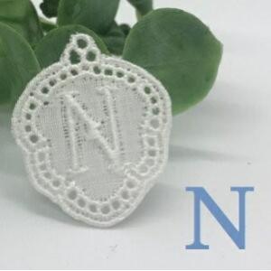 アンティーク ロマンティック コットン刺繍 レース ワッペン 四角