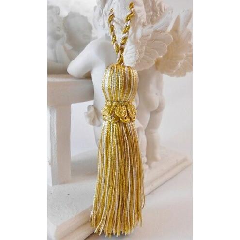 スモールカラータッセル 80mm　濃クリーム 12 日本製 No.TR9682-12 黄系