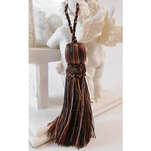 スモールカラータッセル 80mm ダークブラウン 8 日本製　No.TR9682-8 茶系