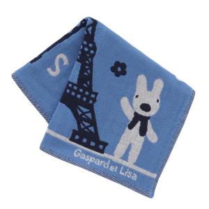 リサとガスパール タオルハンカチ サイクリング アイボリー