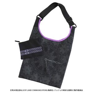 ジョジョの奇妙な冒険　スターダストクルセイダース　エコバッグ/マイバッグ　空条承太郎/DIO　ブラック