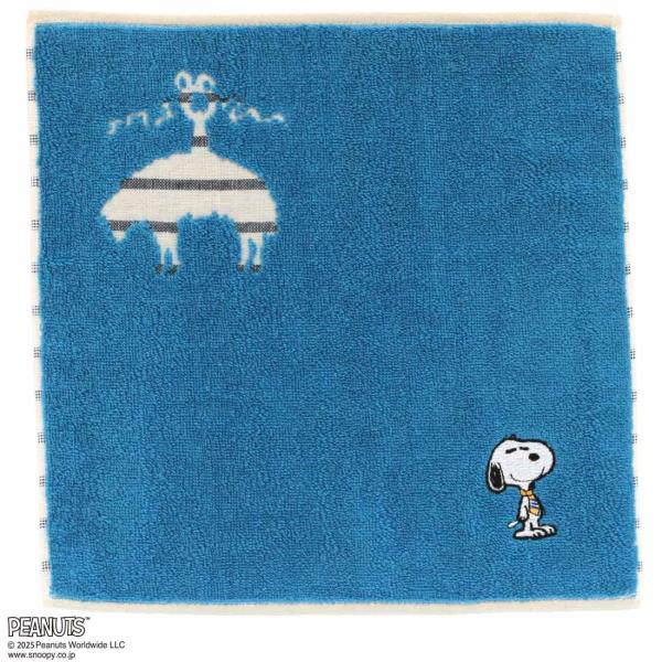 ブルックス ブラザーズ × ピーナッツ　タオルハンカチ　ナンバーワンストライプ　ブルー