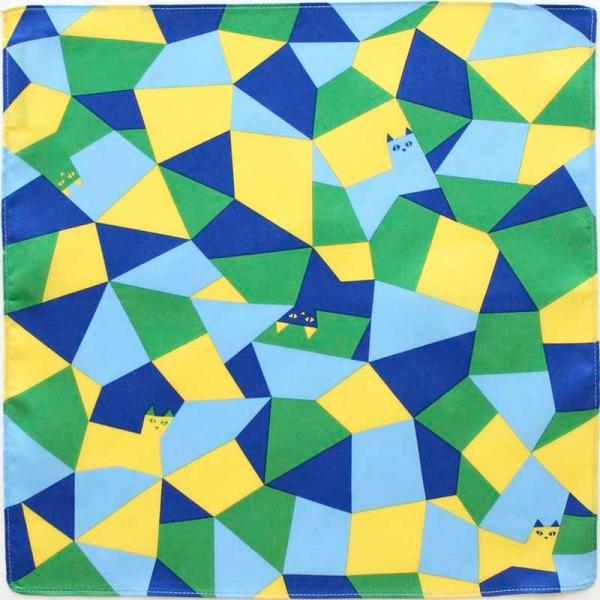 【SALE ￥550→￥330】40％OFF！ かくかくネコ　ブルーミーズ プリントハンカチ　822...