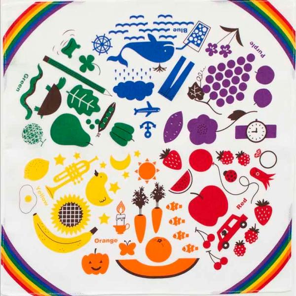 【SALE ￥550→￥330】40％OFF！ 英語　カラー　ブルーミーズ プリントハンカチ　922...