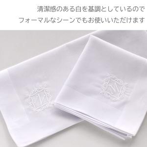 イニシャルコットンハンカチ 白 ギフト | ハ...の詳細画像3