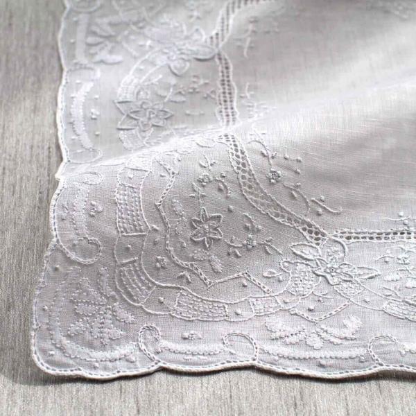 スワトウ ドロンワーク ハンカチ 2202 ホワイト | ブライダル 結婚式 フォーマル ウェディン...