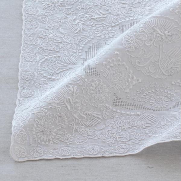 汕頭手刺繍　ハンカチ　7516