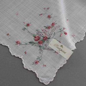 手刺繍ハンカチ 「マイガーデン」ポアンポアン 手刺繍ハンカチ 「マイ