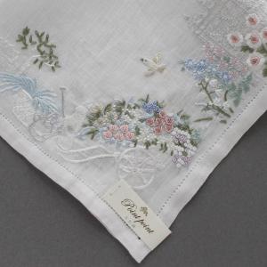ポワンポワン ベトナム手刺繍ハンカチ 6223-10 ホワイト