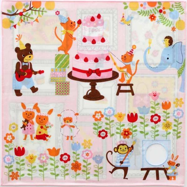 森の誕生日会　ブルーミーズ　穴あきリバーシブルハンカチ