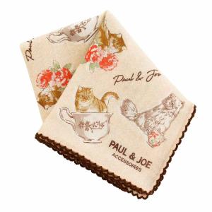 ポール＆ジョー アクセソワ Cup of tea in salon Parisien ガーゼハンカチ ベージュ PAUL&amp;JOE
