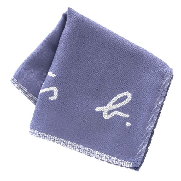 アニエスベー　4重ガーゼ　ロゴ/ストライプ　リバーシブル　ユニセックス　0008　ブルー