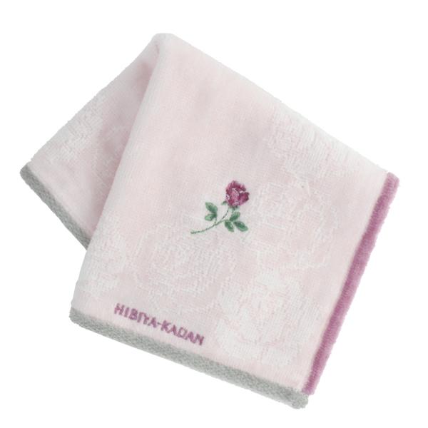 ヒビヤカダン　タオルハンカチ　バラ　ピンク　【日比谷花壇　HIBIYA-KADAN】