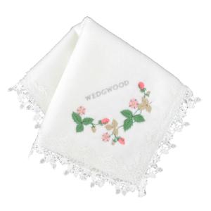WEDGWOOD（ウェッジウッド） 大判 レース 大判 タオルハンカチ（約28cm