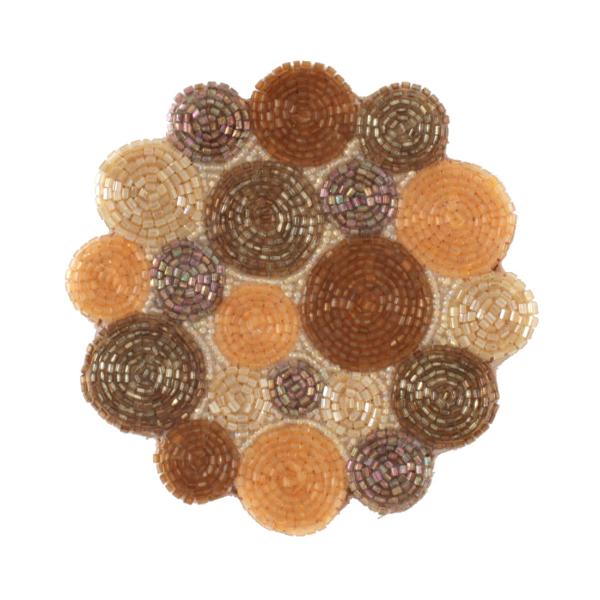 【SALE ￥550→￥330】40％OFF！ ビーズコースター ウタカタ ゴールド 11×11cm