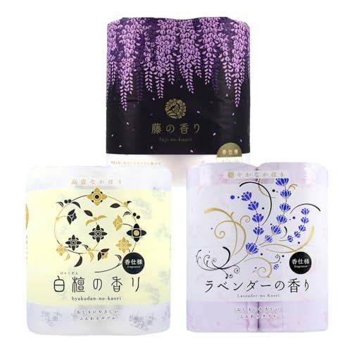 四国特紙 トイレットペーパー 人気3種セット 白檀の香り／藤の香り／ラベンダーの香り 12ロール（4...