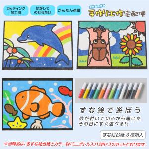 工作キット かんたんすな絵セット 夏(イルカ カブトムシ クマノミ)+砂入/ 夏休み自由研究 夏休みの宿題 子供会 すな絵 カラー砂 砂絵 カラーサンド 砂絵キット