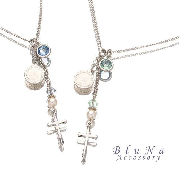 ネックレス スワロフスキー ガラス ハンドメイド ビーズ パール アクセサリー キラキラ プレゼント...