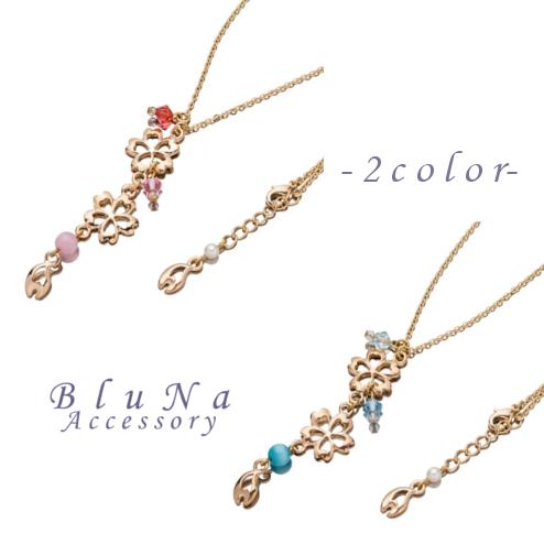 ネックレス スワロフスキー ガラス ハンドメイド 桜 ビーズ パール アクセサリー キラキラ プレゼ...