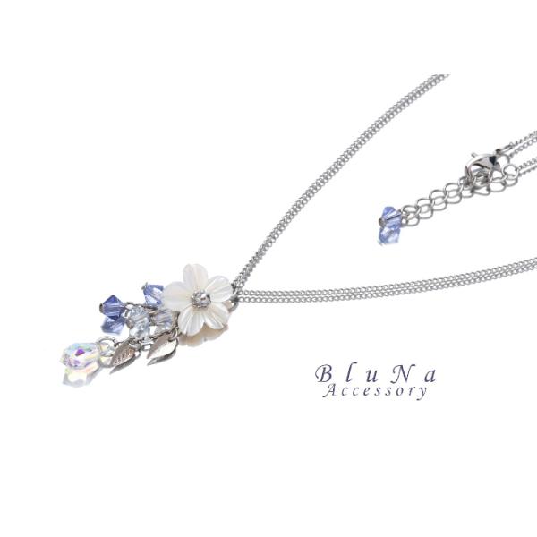 ネックレス 桜 さくら シェル クリスタルガラス ハンドメイド ビーズ キラキラ プレゼント デート...