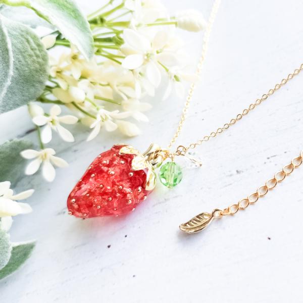 ネックレス ペンダント ロングネックレス 苺 いちご strawberry オリジナル 大人可愛い ...