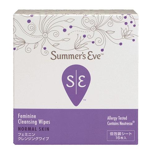 サマーズイブ（Summer&apos;s　Eve）　フェミニン　クレンジングワイプ　ノーマルスキン　16枚入 ...