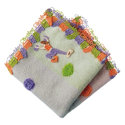 近沢レース店　シーズンタオルハンカチ　ボルダリング　オレンジMIX ハンズ