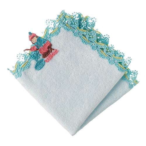 近沢レース店　シーズンタオルハンカチ　わかさぎ釣り　パウダーブルー ハンズ