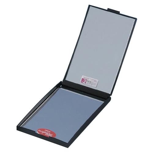 ナピュア（napure）　ZOOM　UP　両面コンパクトミラー　2倍　メタリックブラック ハンズ