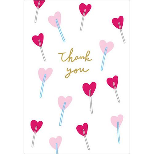 グリーティングライフ　シックサンキュープレスカード　MM−299　ハートキャンディ ハンズ