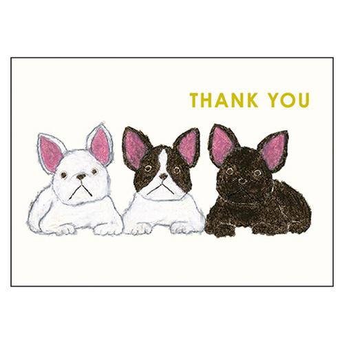 グリーティングライフ　米津祐介サンキューミニカード　YZ-286　フレンチブル子犬 ハンズ