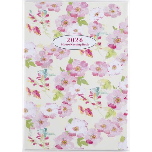 【2026年1月始まり】　高橋書店　さわやか　かけいぼ　B5　集計タイプ　39　花柄　日曜始まり ハ...