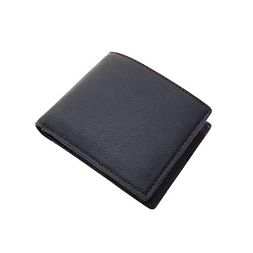 ブレイリオ　YAKレザー二つ折り小銭入れ付き札入れ　123‐15　ブラック×ワイン ハンズ