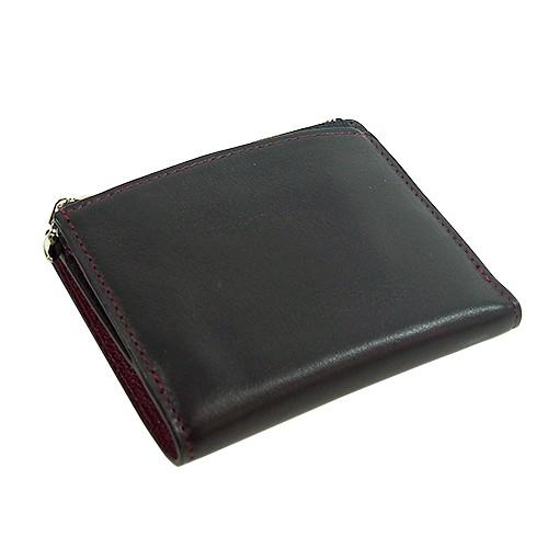 Spad　by　Br　ヤクレザー　コンパクトウォレット　125−15　ブラック×ワイン ハンズ