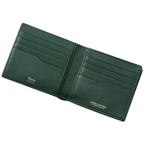 ノイインテレッセ　外BOX小銭付き札入　グリーン ハンズ